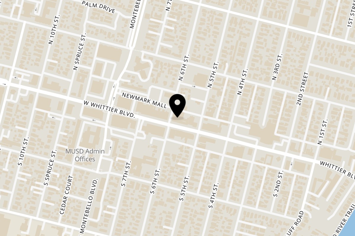 Map showing the location of Coldpizza on 520 W Whittier Blvd in Montebello